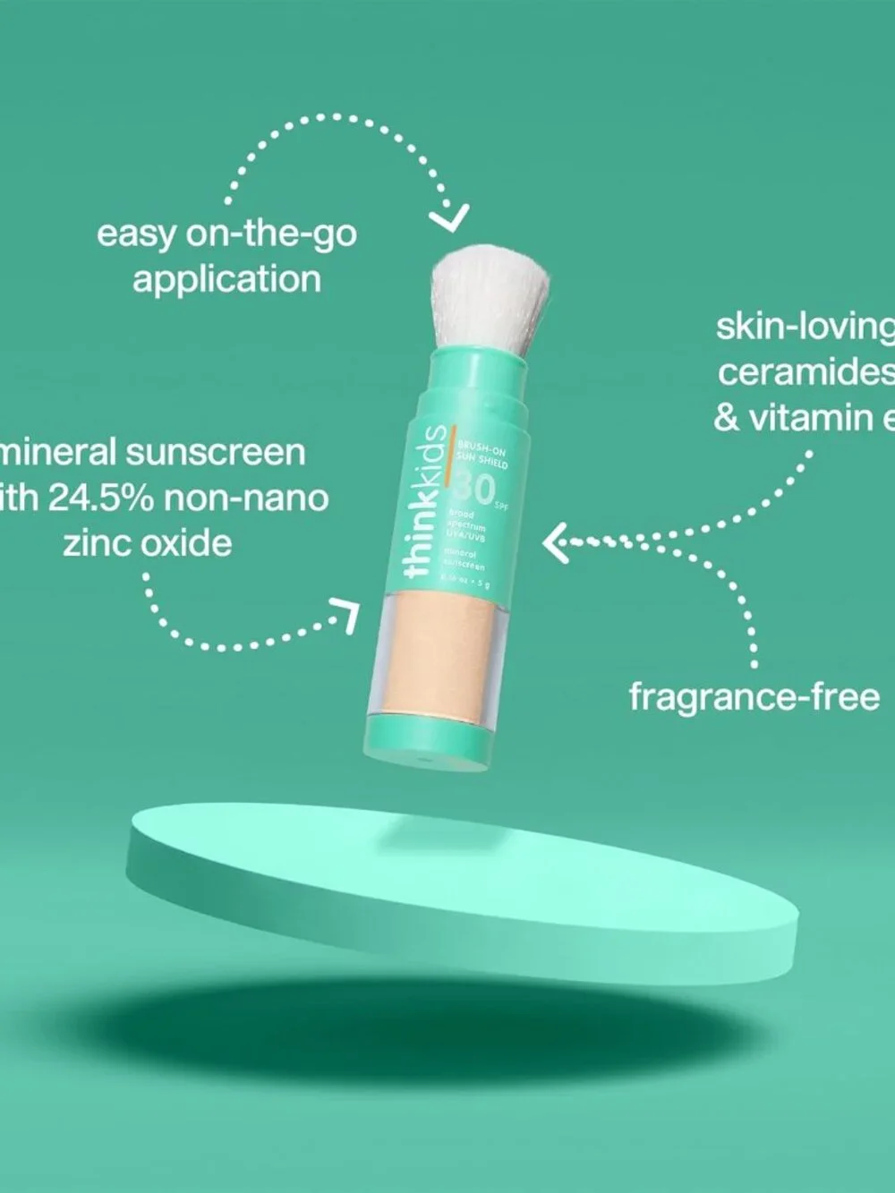 Thinkkids Brush-On Sun Shield Powder Sunscreen SPF 30 Broad-Spectrum UVA/UVB